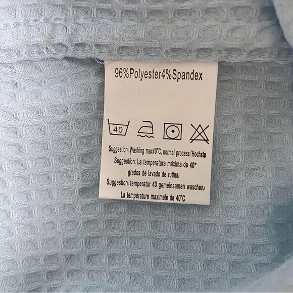 Men's Casual COOFANDY Blue Waffle Button Down Shirt Size XL NWOT - Picture 9 of 9